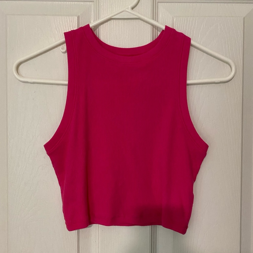 hot pink high neck tank from hollister size small